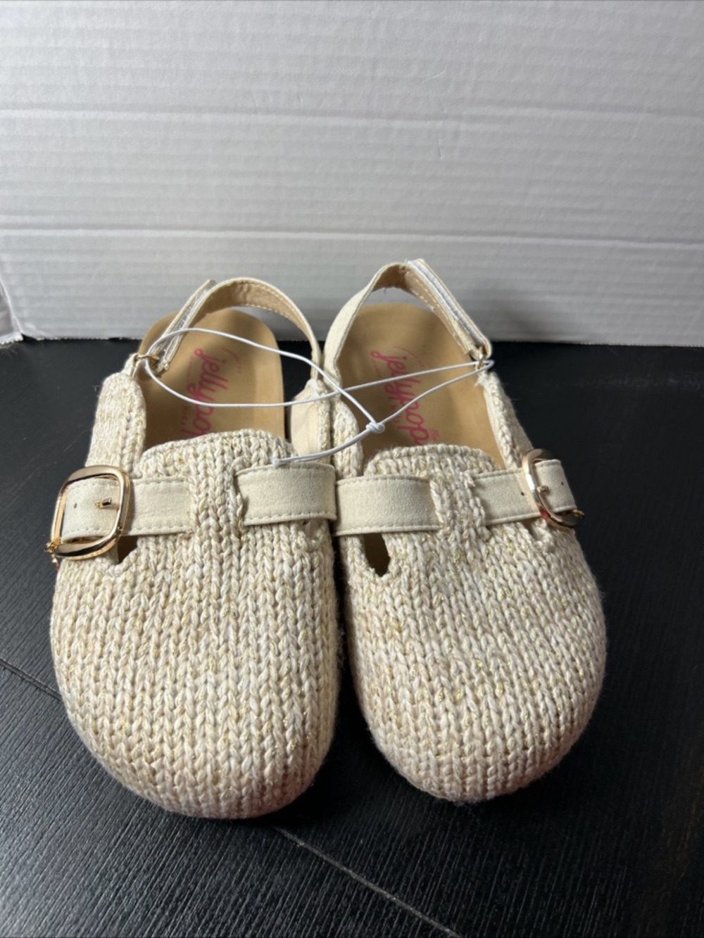 Jellypop Cream Knit Mary Jane with Buckle